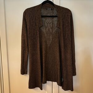 NIC+ZOE silk rayon blend soft patterned back open long cardigan size S